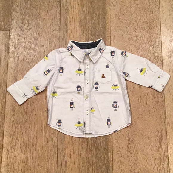 Baby GAP Robot Dress Shirt | Size 6-12 months - Picture 2 of 5